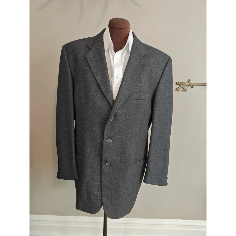 Joseph Abboud Mens Wool Sports Coat 42R Gray Made in USA 3 Button Q801
